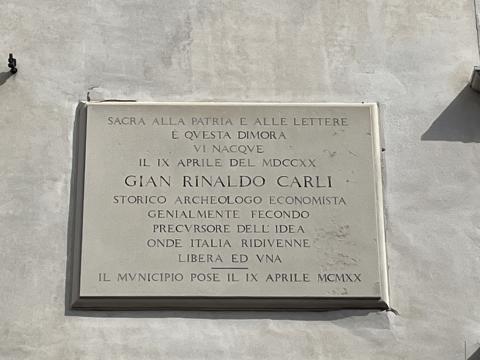 spominska plošča Carliju (foto: arhiv ZRS Koper)